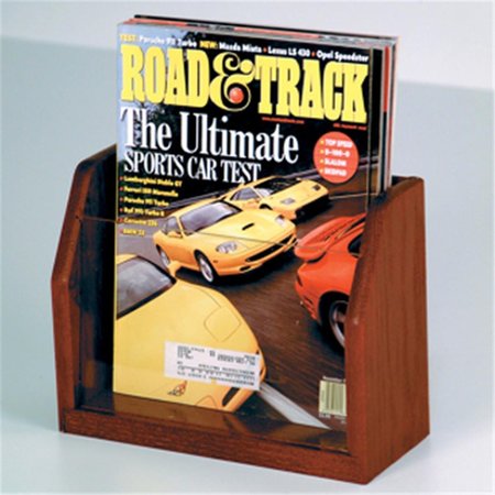 WOODEN MALLET Countertop Magazine Display in Mahogany WO599443
